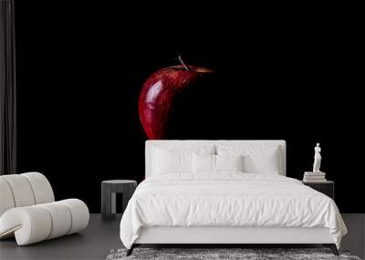 red apple on black background Wall mural