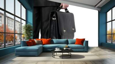 businessman with suitcase Wall mural