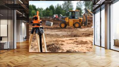 theodolite at construction site Wall mural