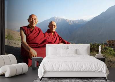 Two Indian tibetan monk lama Wall mural