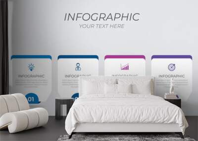 Business infographic element with 6 options, steps, number vector template design	 Wall mural