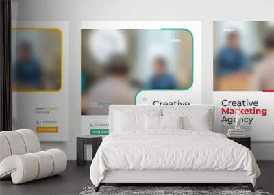 Digital business marketing banner for social media post template  Wall mural