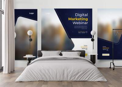 Digital marketing webinar banner for social media post template  Wall mural