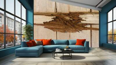 Decaying wood beams Wall mural