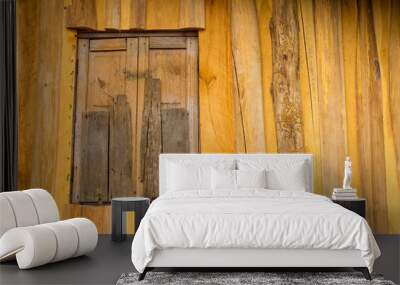 Old wood window wall. Wall mural