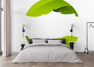 abstract sphere green leaf logo Wall mural