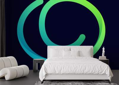 c letter with speech bubble line logo. Wall mural