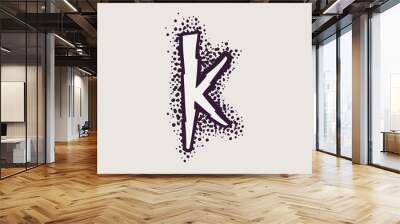 Letter K rune logo on the dots background. Wall mural