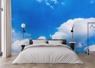 Beautiful blue sky with cloudy. Color sky is clear with white clouds on natural background. Wall mural