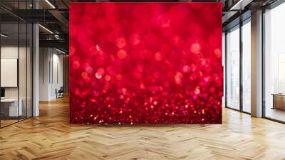 Blurred image red lights background defocused for festivals and celebrations. Wall mural