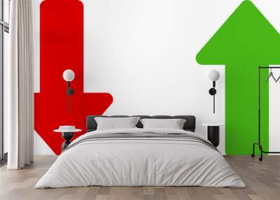 Green Up and Red Down Arrow Icons with Rounded Edges. Vector Image. Wall mural