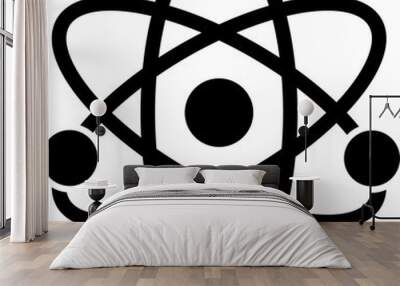 Simple Atom with Electrons Nuclear Sign Icon. Vector Image. Wall mural