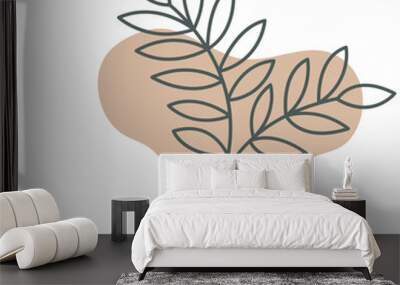 Aesthetic Boho Leaf Flower Design Decoration Wall mural