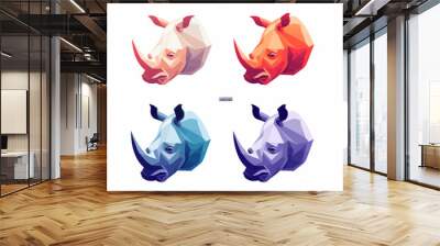 rhinoceros head logo template vector icon illustration design on white background Wall mural