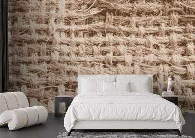 Sackcloth texture background. Natural sackcloth texture. Sackcloth background. Wall mural