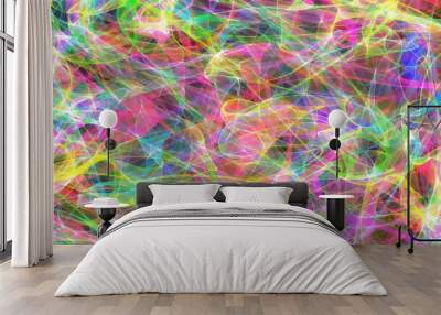 color lines pink, yellow and green solidified fog effect Wall mural