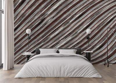 wood brushed ribbed surface natural gray board inclined stripes parallel background base Wall mural