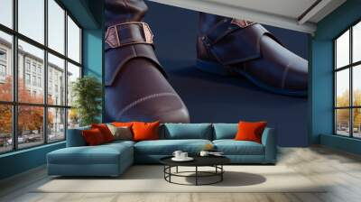 leather boots Wall mural