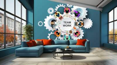 Business meeting and brainstorming. Idea and business concept for teamwork. Vector . Wall mural