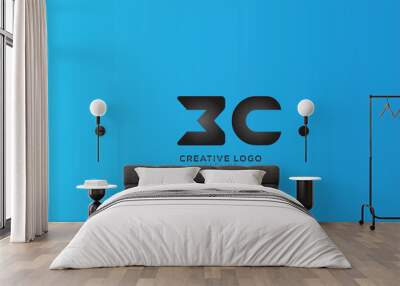 3C BC Abstract initial monogram letter alphabet logo design Wall mural