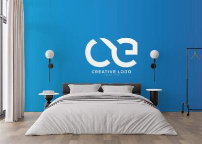 CE OE Abstract initial monogram letter alphabet logo design Wall mural