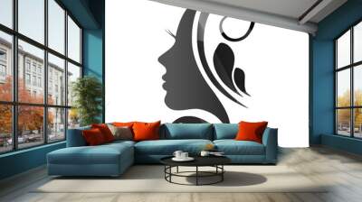 face of a beautiful woman's profile Wall mural