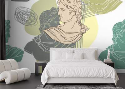 head man creative seamless print Wall mural