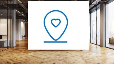 Map pointer with heart icon  Wall mural