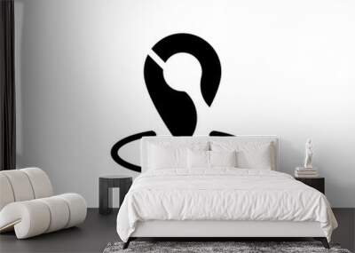 Modern map pointer icon  Wall mural