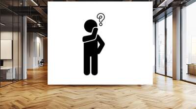 Person thinking about a question icon Wall mural