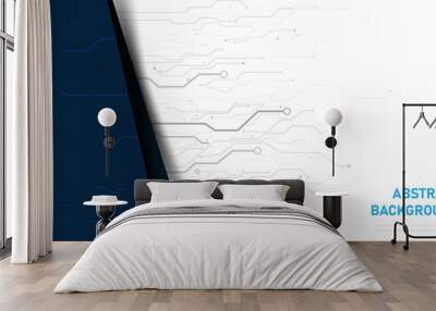 Abstract background electronic print circuit dot and line 007 Wall mural