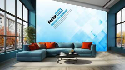 Abstract background light blue with basic geometry element vecto Wall mural