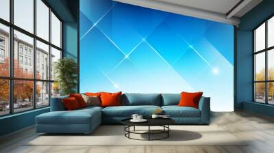 Abstract blue background with basic geometry shape low poly style and ligting effect vector eps 10 Wall mural