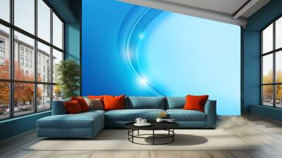 Abstract blue overlap and curve 002 Wall mural