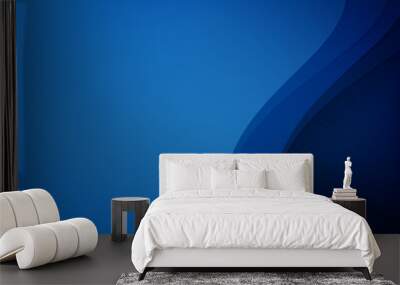 Abstract deep blue background curve and overlap layer with basic simply geometry illustration 006 Wall mural