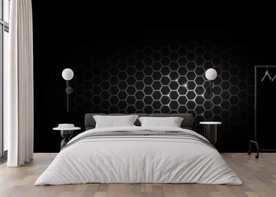 Dark and black with metal honeycomb pattern vector illustration eps 10 Wall mural