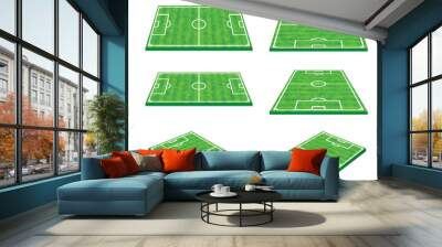 Green soccer field on white background 002 Wall mural