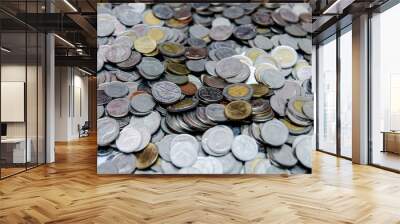 Many of Thai Baht Coins background Wall mural