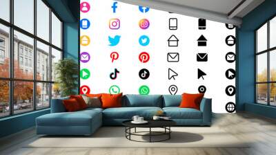 social media icon for all types company and advertising agency and graphic design project, best icon Wall mural