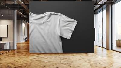 blank white color t shirt mockup on dark background, generative by ai Wall mural