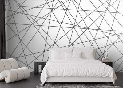 abstract black lines with white background.Creative and geometric shape with white luxury pattern and paper texture design in illustration with white line background. Wall mural