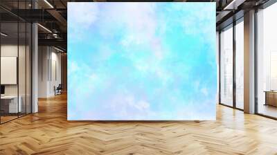 Blue watercolor background, and painted watercolor. vector .modern and fresh watercolor clouds sky background. sunny sky blue light watercolor aquarelle painting brush effect card with space. Wall mural