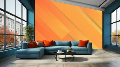 Vector abstract background with orange gradient color line background with shadow. Minimal geometric background. Dynamic shapes composition. Vector illustration design for business presentation.  Wall mural