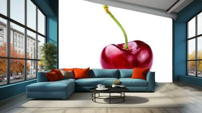 Cherry isolated ontransparent background. Sweet cherries transparent background Wall mural