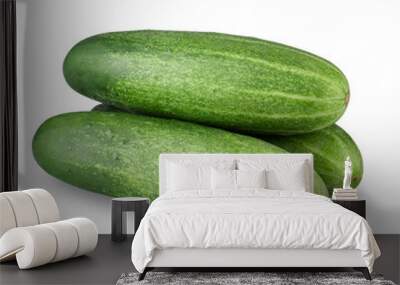 Green Cucumber Vegetable isolated on white background. Wall mural