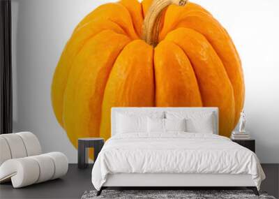 Orange miniature pumpkin isolated on white background Wall mural