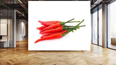 Red chili pepper on white background Wall mural