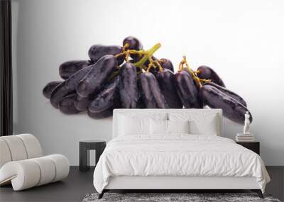 sweet black sapphire grapes on white background Wall mural