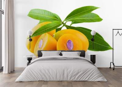 Sweet Marian plum fruit isolated on white background. Wall mural