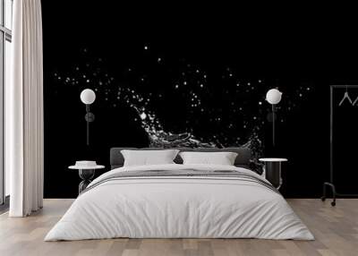 Water splashing isolated over a black background. Wall mural